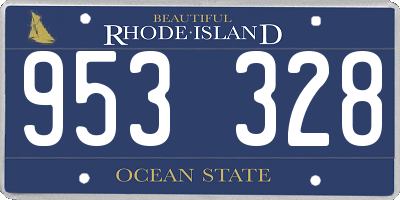 RI license plate 953328
