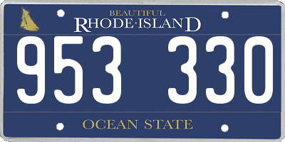RI license plate 953330