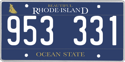 RI license plate 953331