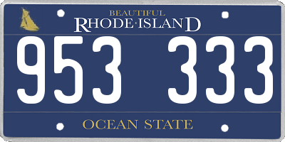 RI license plate 953333