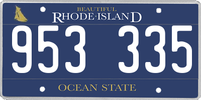 RI license plate 953335
