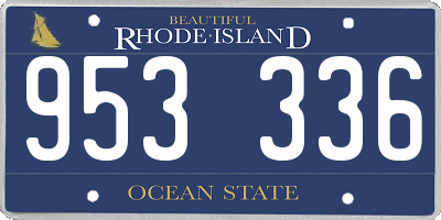 RI license plate 953336