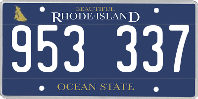 RI license plate 953337