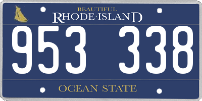 RI license plate 953338