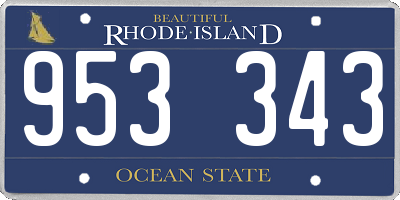 RI license plate 953343