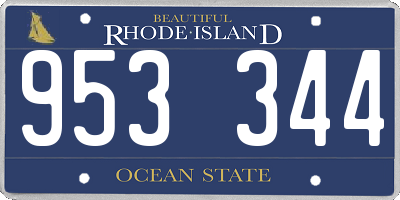 RI license plate 953344