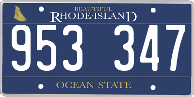 RI license plate 953347