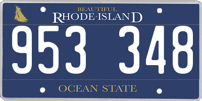 RI license plate 953348
