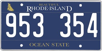 RI license plate 953354