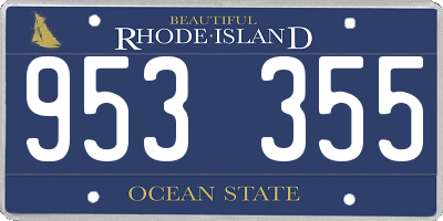 RI license plate 953355