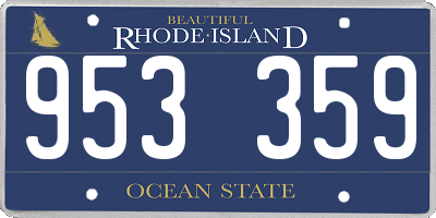 RI license plate 953359