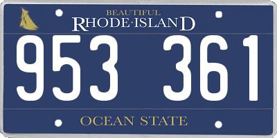 RI license plate 953361