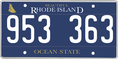 RI license plate 953363