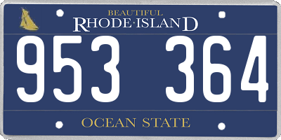 RI license plate 953364