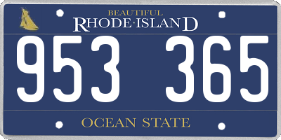 RI license plate 953365