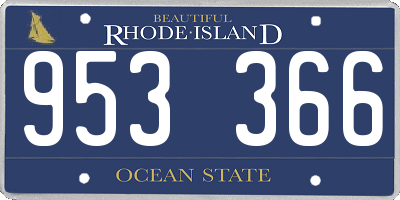 RI license plate 953366