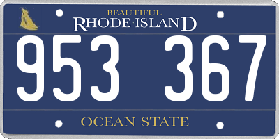 RI license plate 953367