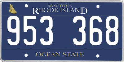 RI license plate 953368