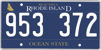 RI license plate 953372