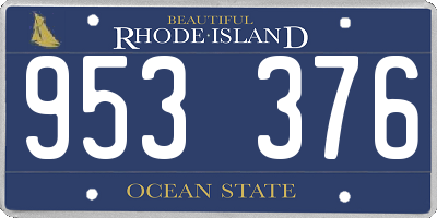 RI license plate 953376