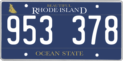 RI license plate 953378