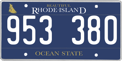 RI license plate 953380