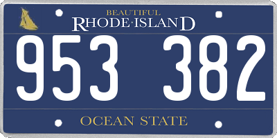 RI license plate 953382