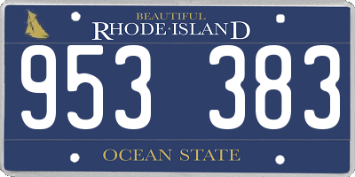 RI license plate 953383