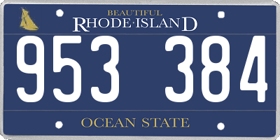 RI license plate 953384