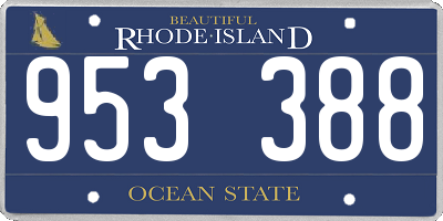 RI license plate 953388