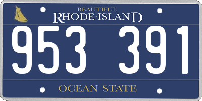 RI license plate 953391