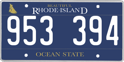 RI license plate 953394