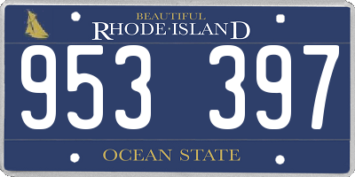 RI license plate 953397