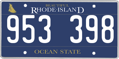 RI license plate 953398