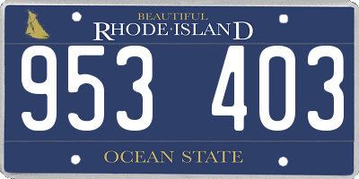 RI license plate 953403