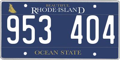 RI license plate 953404
