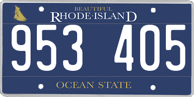 RI license plate 953405