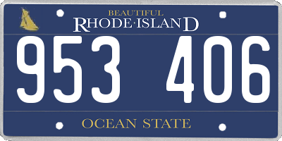 RI license plate 953406