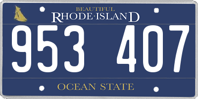 RI license plate 953407