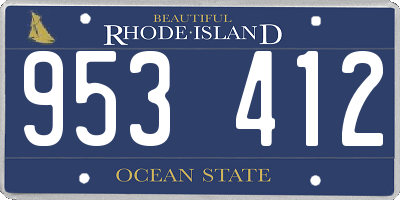 RI license plate 953412