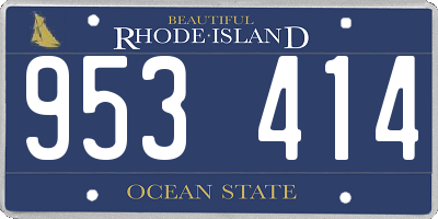RI license plate 953414