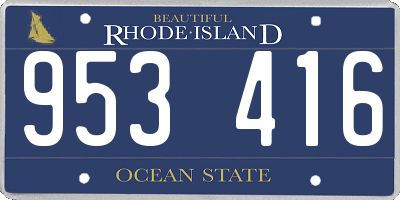 RI license plate 953416