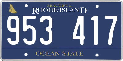 RI license plate 953417