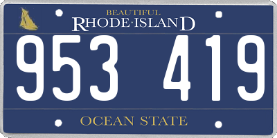 RI license plate 953419