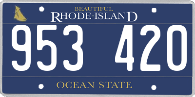 RI license plate 953420