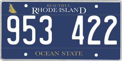 RI license plate 953422