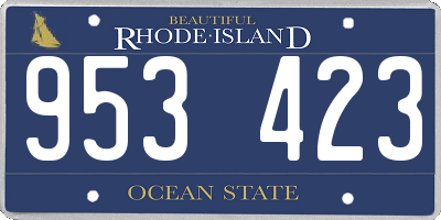 RI license plate 953423