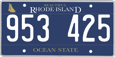 RI license plate 953425