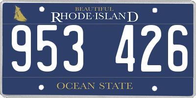 RI license plate 953426