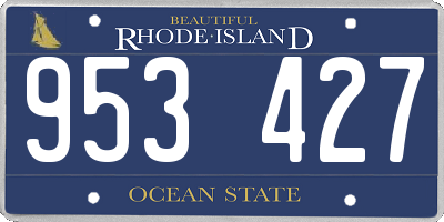 RI license plate 953427